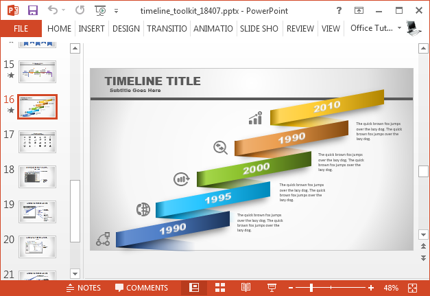 Animated Timeline Maker Template For PowerPoint