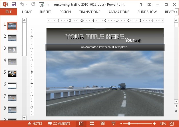 Animated traffic video for PowerPoint