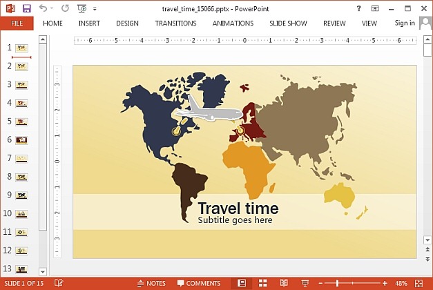 Animated travel PowerPoint template