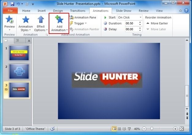 Animations in PowerPoint