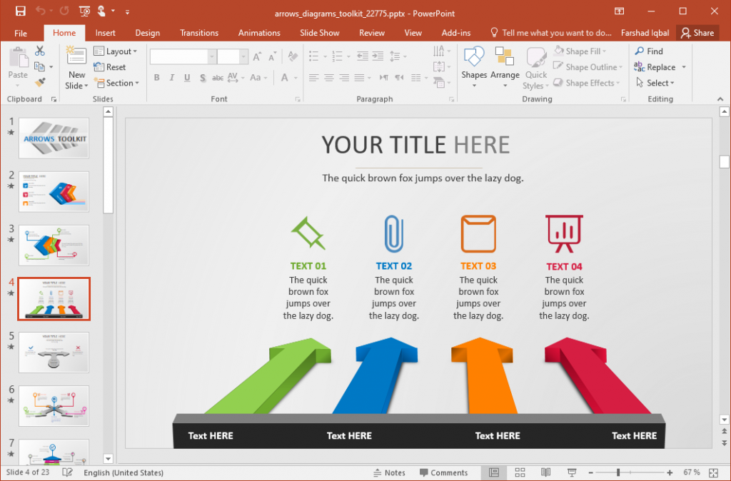 Animated Arrows Diagram Toolkit for PowerPoint