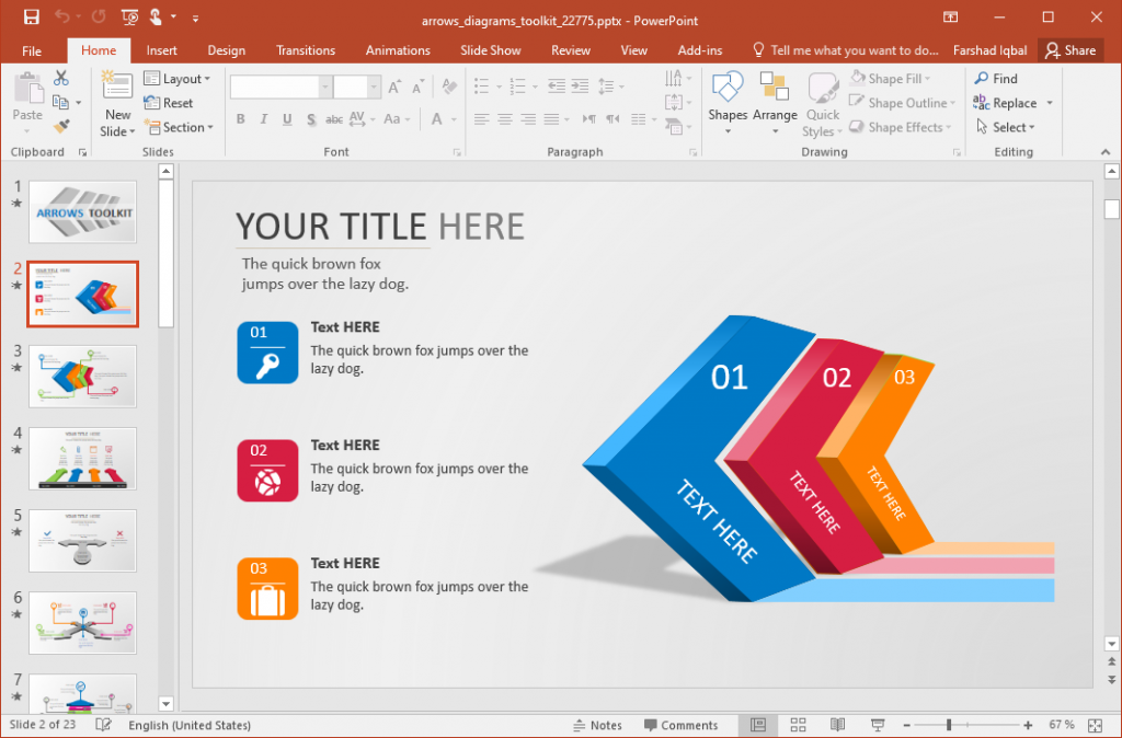 Animated Arrows Diagram Toolkit for PowerPoint