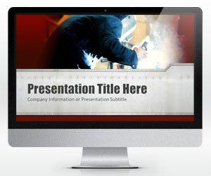 Widescreen Welding PowerPoint Template (16:9) with Red