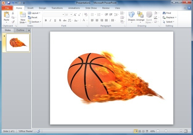 Basketball Flaming Clipart
