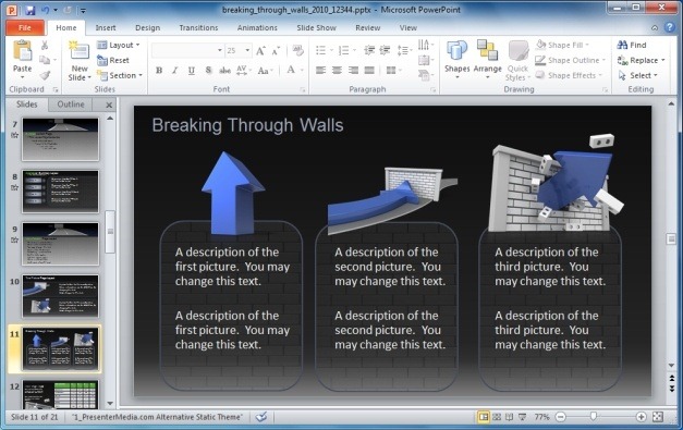 Breaking Through Walls Animated PowerPoint Template