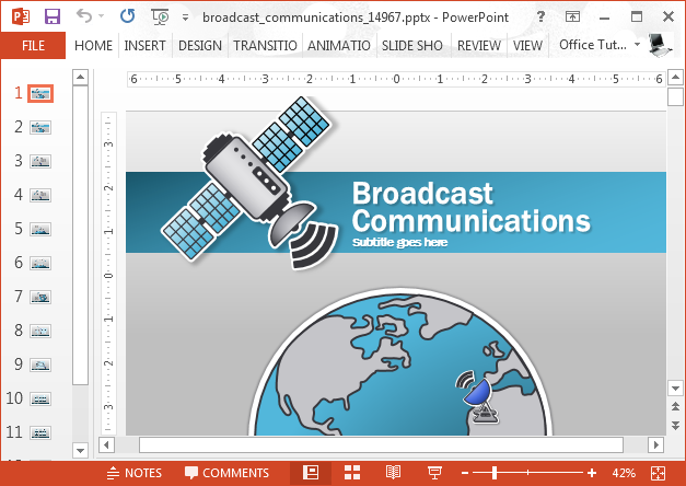Broadcast to communicate template for PowerPoint