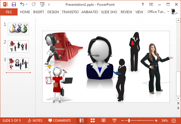 Business woman clipart collection for PowerPoint