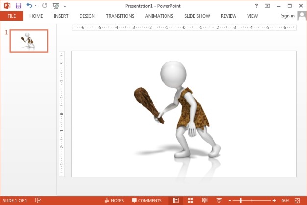 Caveman clipart for PowerPoint