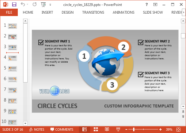 Circle cycle diagram for PowerPoint