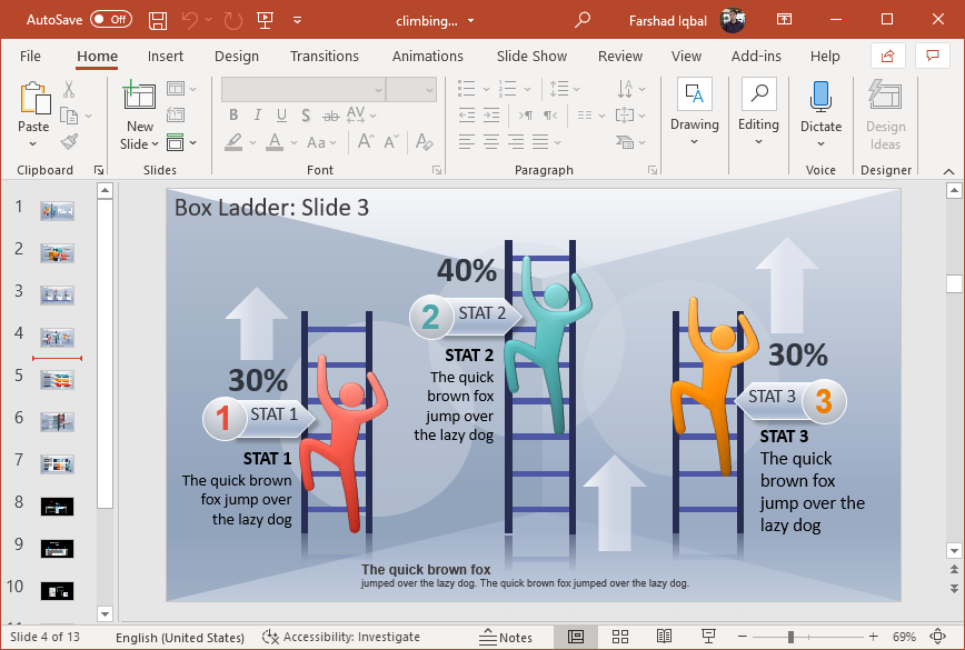 Climbing ladder comparison slide