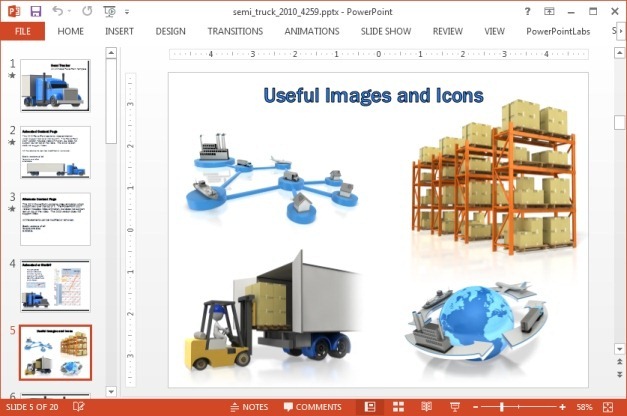Clipart slide with cargo images