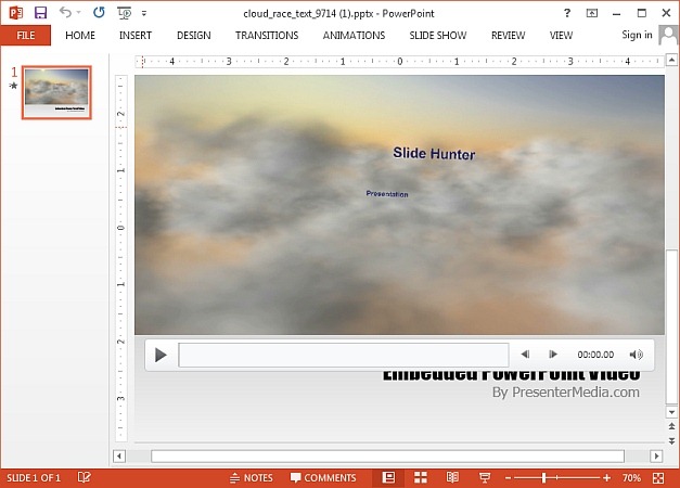 Cloud race video background for PowerPoint
