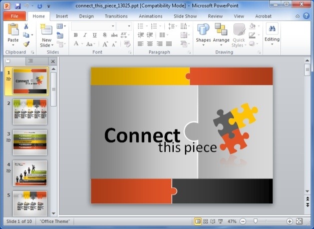 Connect The Piece PowerPoint Template