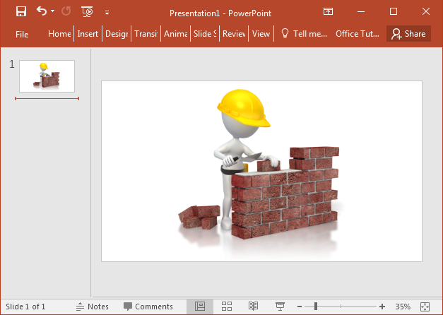 Construction worker building brick wall clipart
