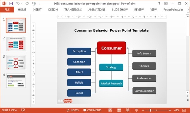 Consumer behavior PowerPoint template with diagram