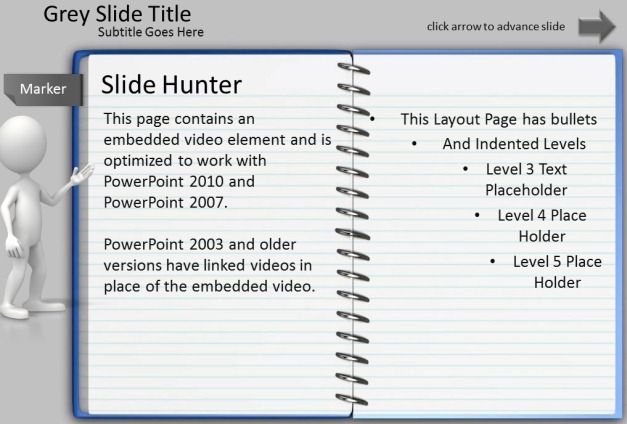Notepad PowerPoint Template With Turn Page Animation Effect