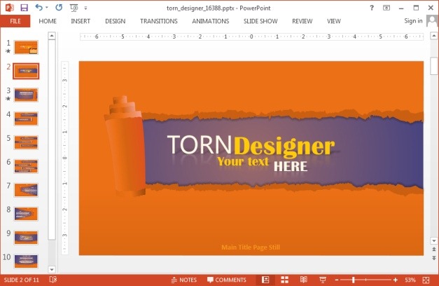 Customizable torn page layouts