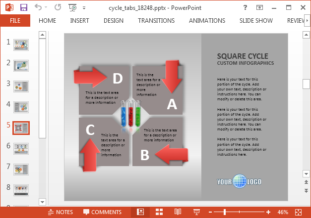 Cycle diagram slide for PowerPoint