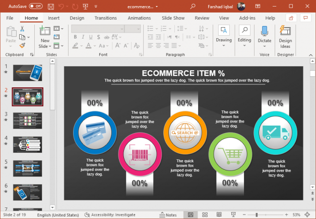 Animated Online Shopping Template for PowerPoint