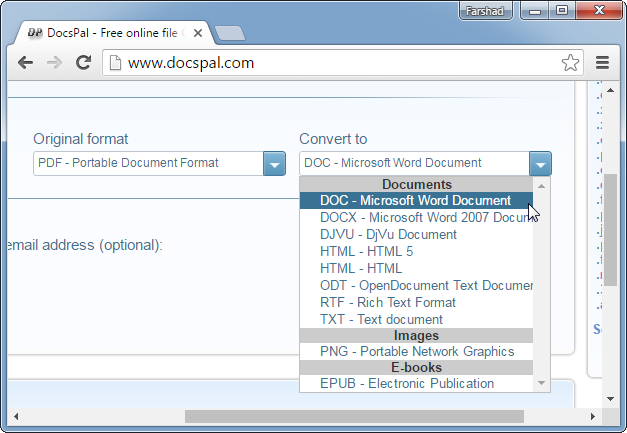 DocsPal for converting PDF files