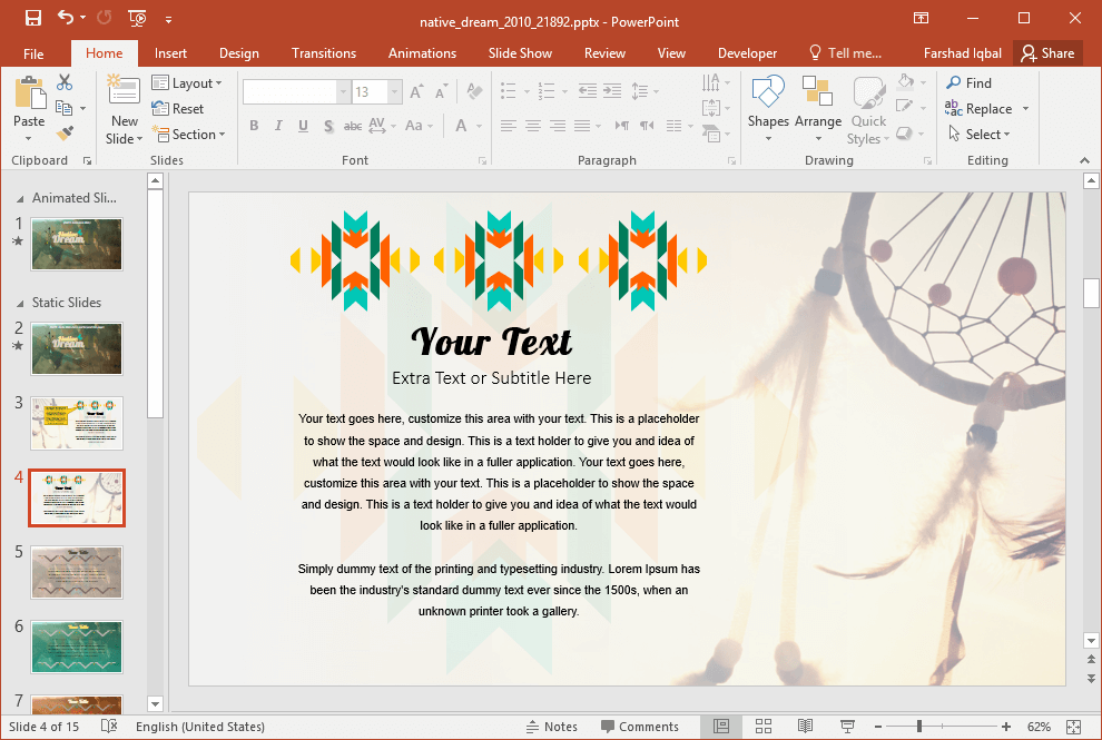 Animated Native American Culture Powerpoint Template