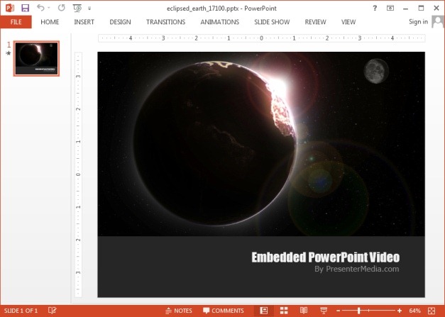 Eclipsed earth PowerPoint video background template