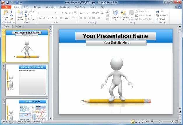 Executive Education Pencil PowerPoint Template