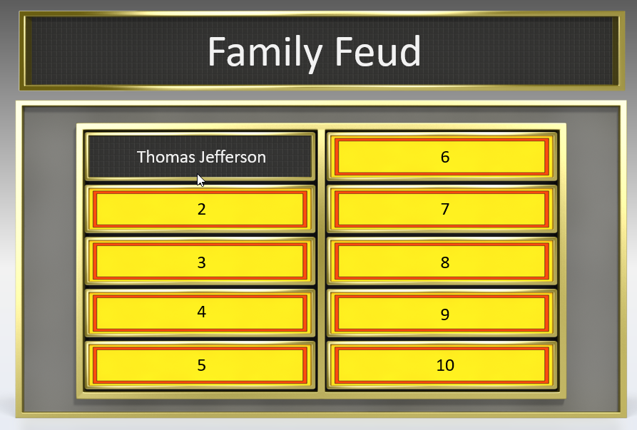 Family Feud template for PowerPoint - Family Feud Board in PowerPoint Slide
