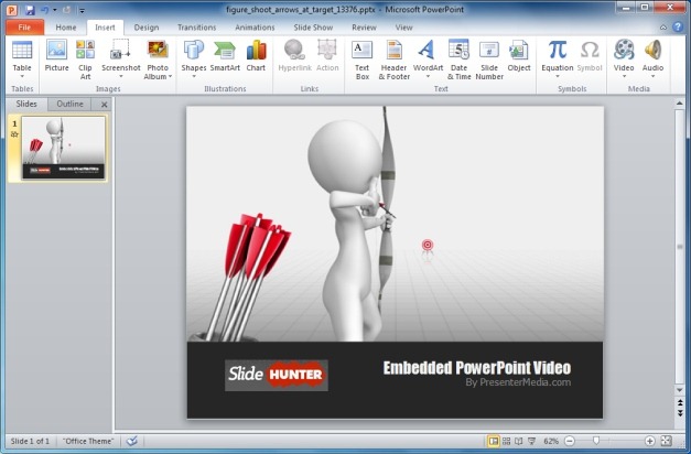 Figure Shoot Arrows At Target PowerPoint Template And Video Animation