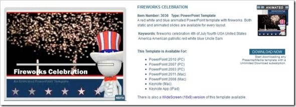 Fireworks Celebration - A PowerPoint Template from PresenterMedia