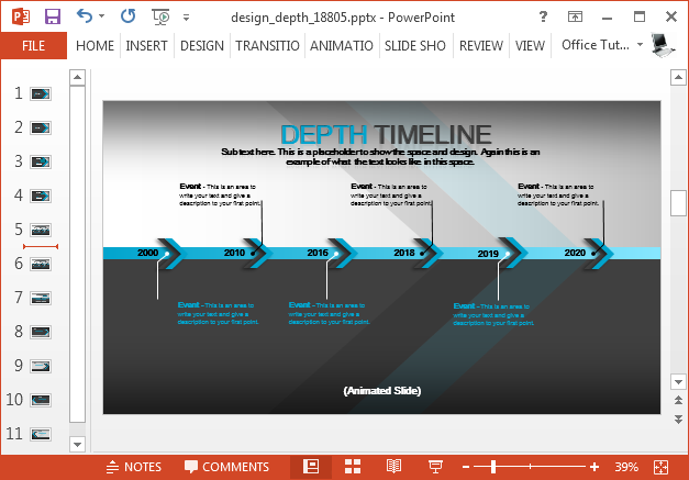 Flat design timeline