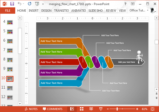 Animated Flow Chart PowerPoint Template 