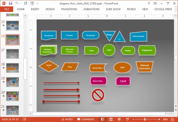 Animated Diagram Flow Chart PowerPoint Template