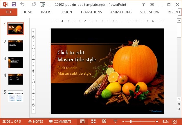 Free pumpkin  PowerPoint template