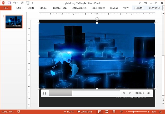 Global city video animation template for PowerPoint
