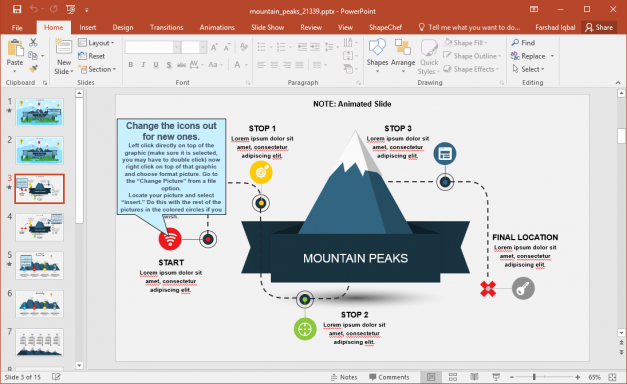 Animated Mountain Peaks PowerPoint Template