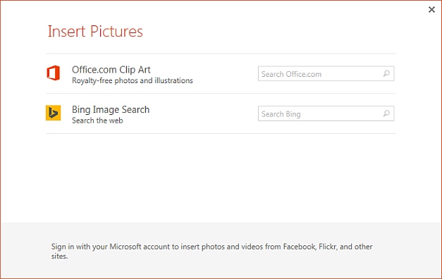 Insert images from Bing in PowerPoint