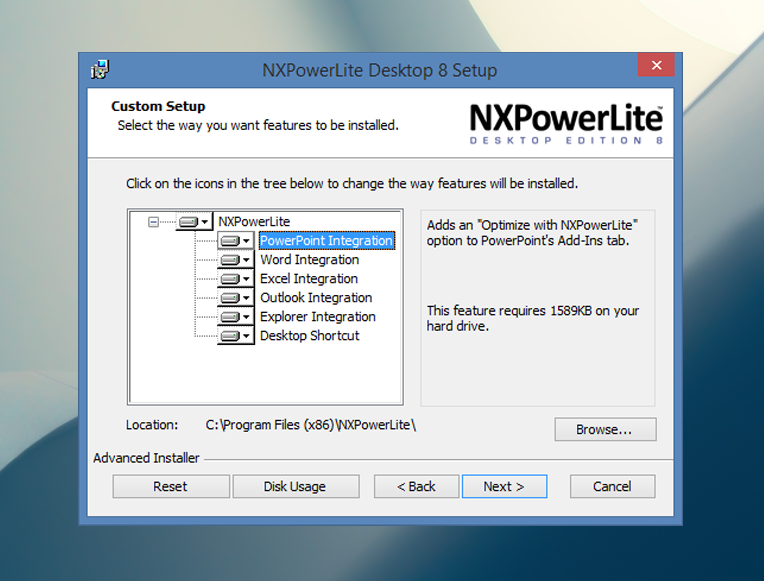 Install NX PowerLite for Windows