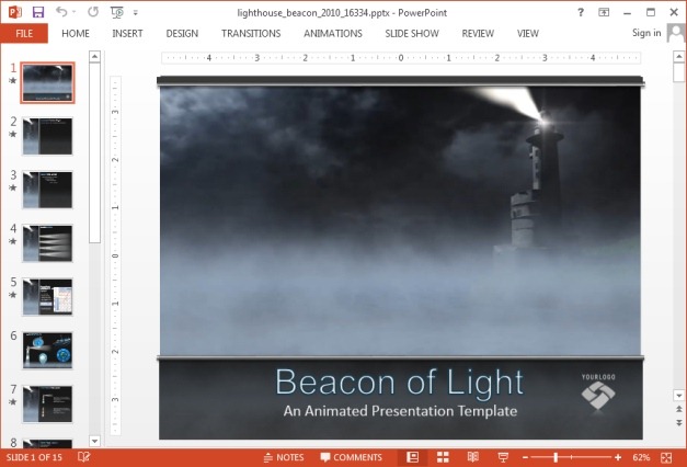 Lighthouse template for PowerPoint