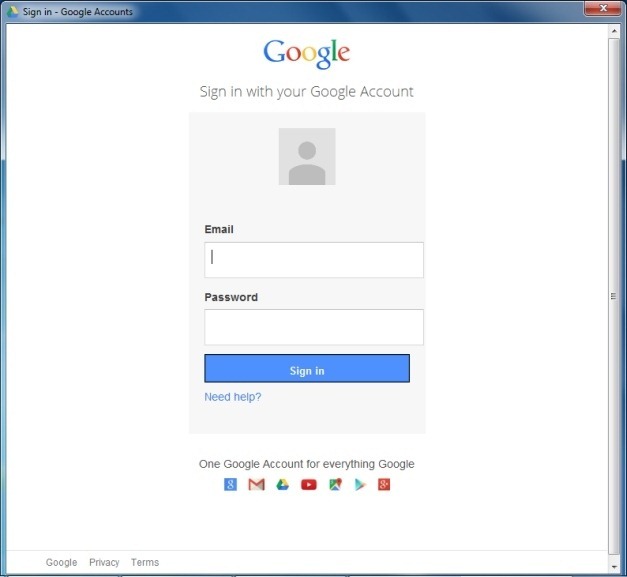 Login to Google Drive for Office plugin