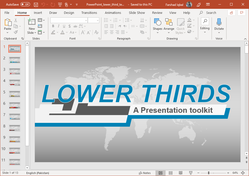 News Channel PowerPoint Template with Lower Third Design