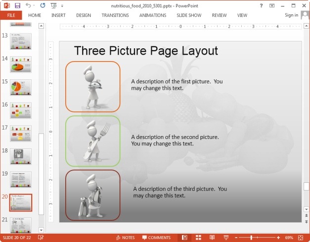 Nutrition template for Microsoft PowerPoint presentations