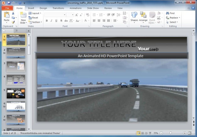 Oncoming Traffic PowerPoint Template