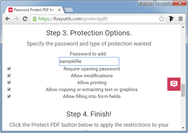 Password protect PDF file