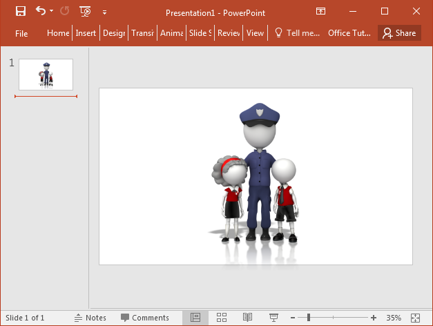 Police officer with children clipart