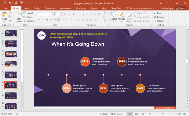 Animated Poly Peaks Template for PowerPoint