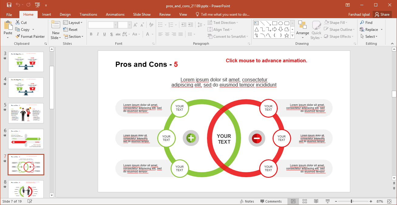 Pros and Cons Infographic Slide