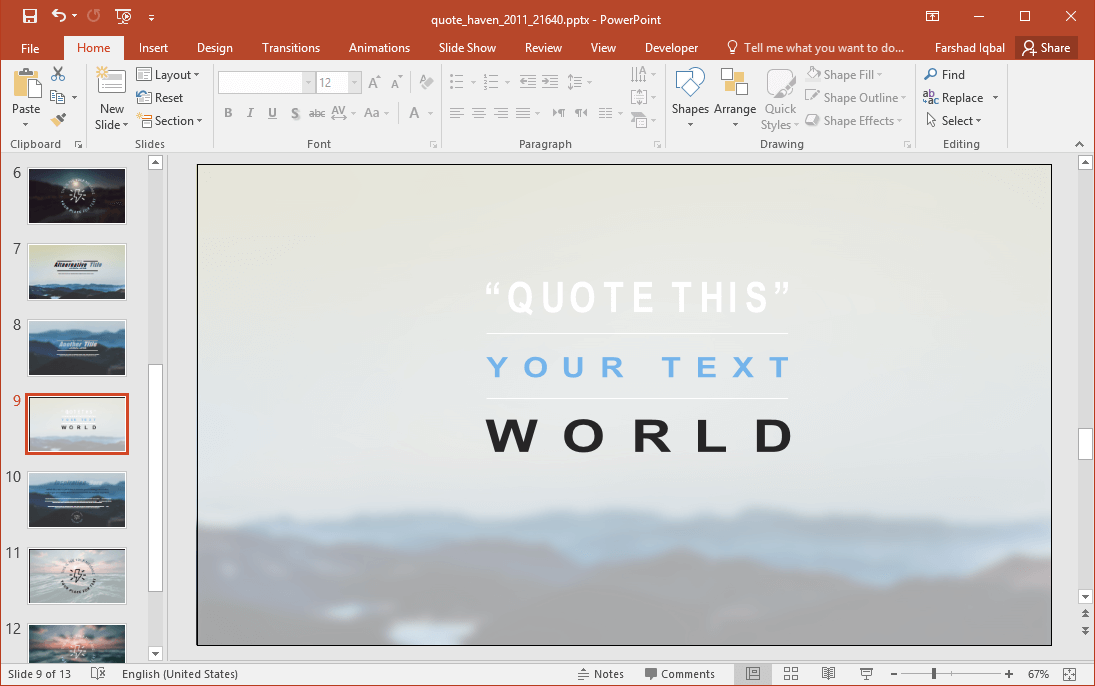 Quote Haven PowerPoint Template
