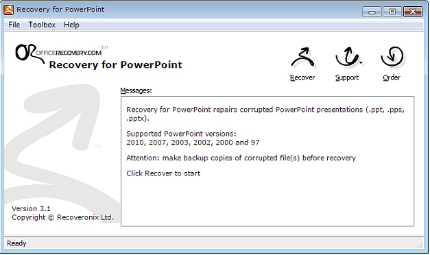 Recover corrupt PowerPoint files
