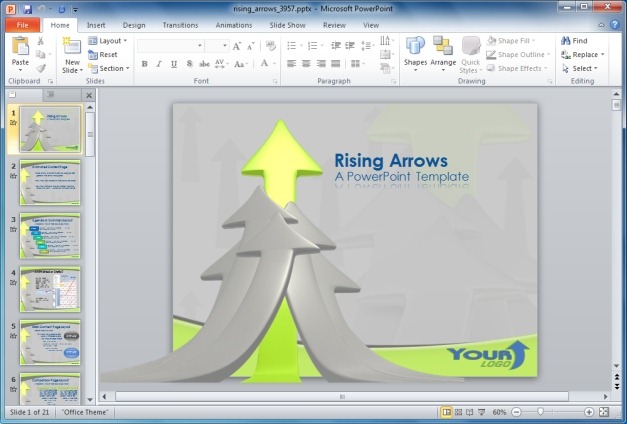 Rising Arrows PowerPoint Template